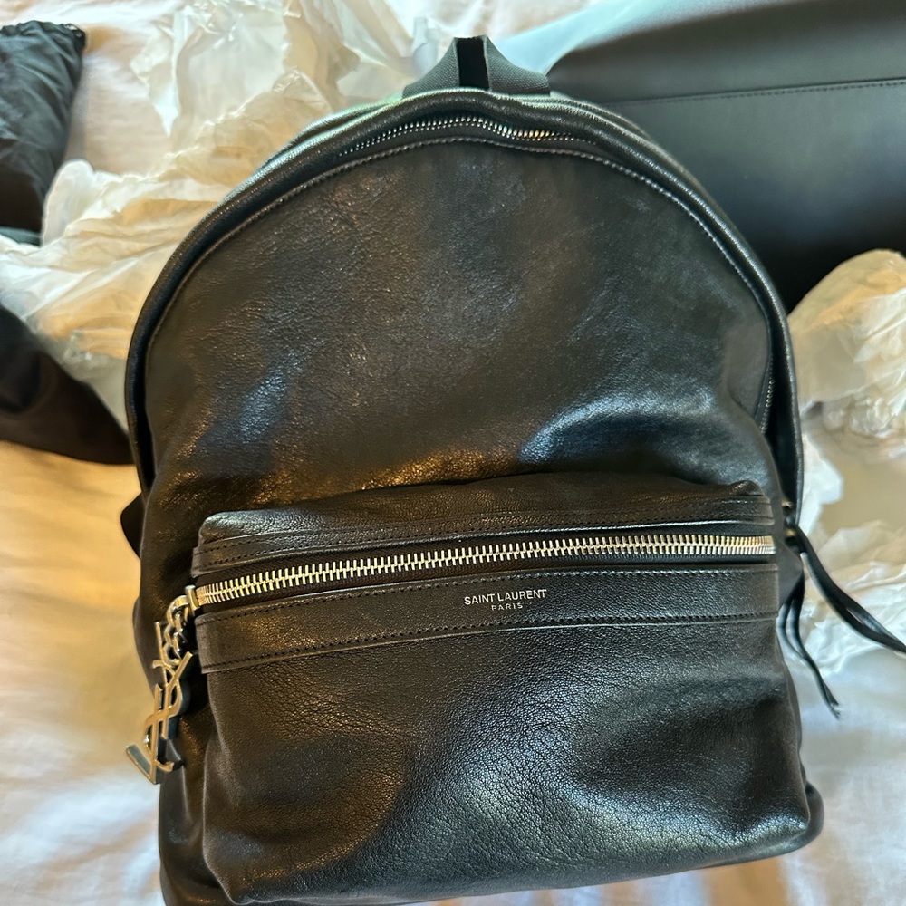 Saint Laurent backpack black.